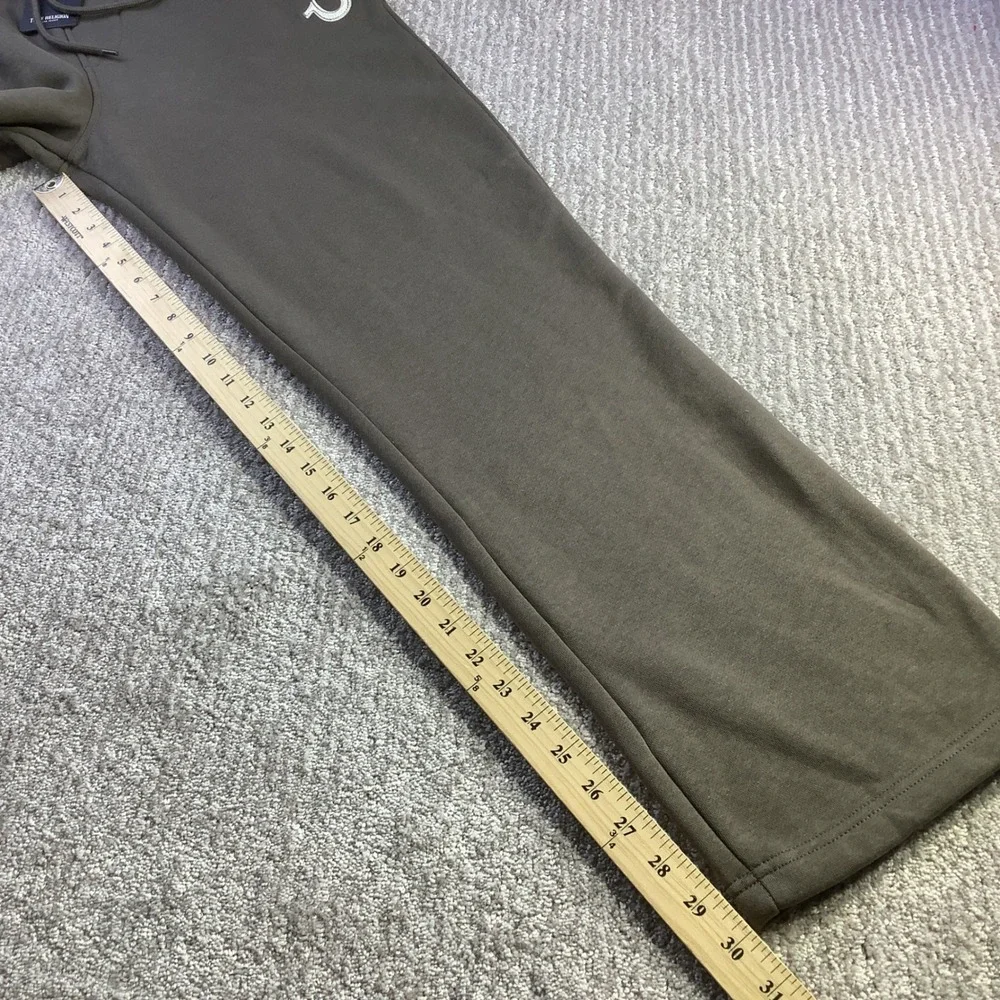 True Religion Brown Horseshoe Embroidered Straight Leg Sweatpants Size M NWT